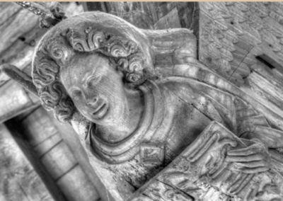 Detail of hammer-beam angel, Westminster Hall (c.1393-99). Courtesy of Michael Rimmer